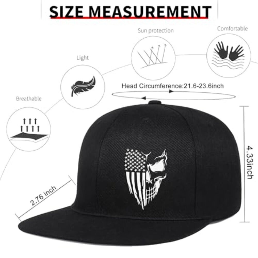 Snapback Baseball Cap Flat Bill Adjustable Hip Ho… - image 3